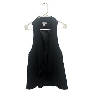 Bisou Bisou Black Sleeveless Backless Tie Front Top